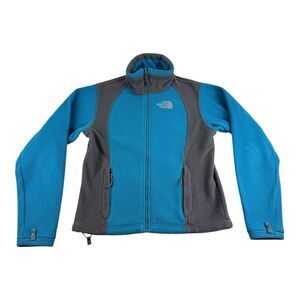 North‎ Face Fleece Jacket Women XS Extra Small Blue  Full Zip Long Sleeve